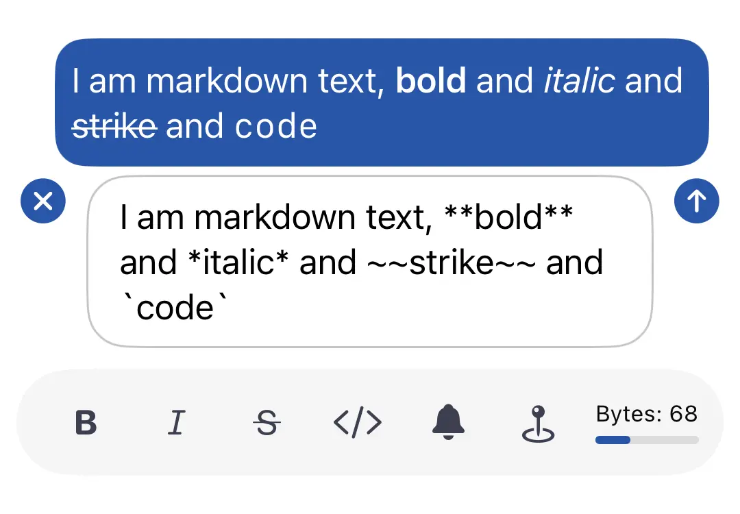 Compose area with formatting toolbar and live preview